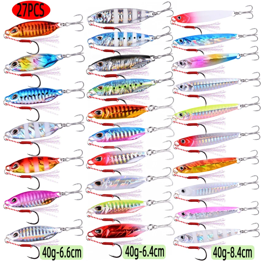 Fishing Lure Spinnerbait - 27PCS Mix Metal Jigs Fishing Lures