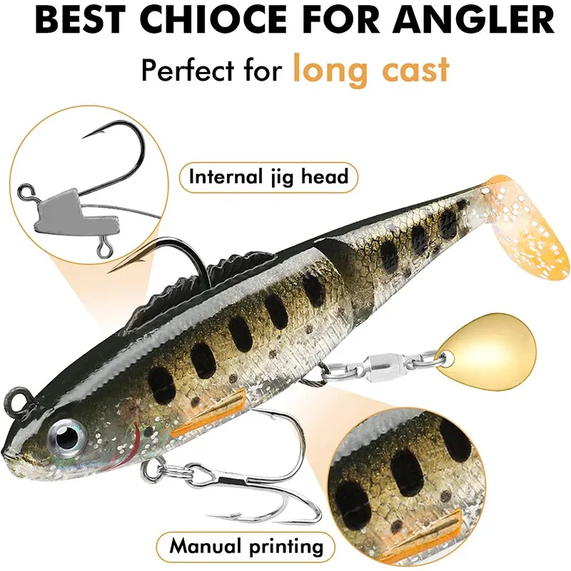 5Pcs 9cm 18g Soft Fishing Lure - Fishing Lure Spinnerbait 评论和价格