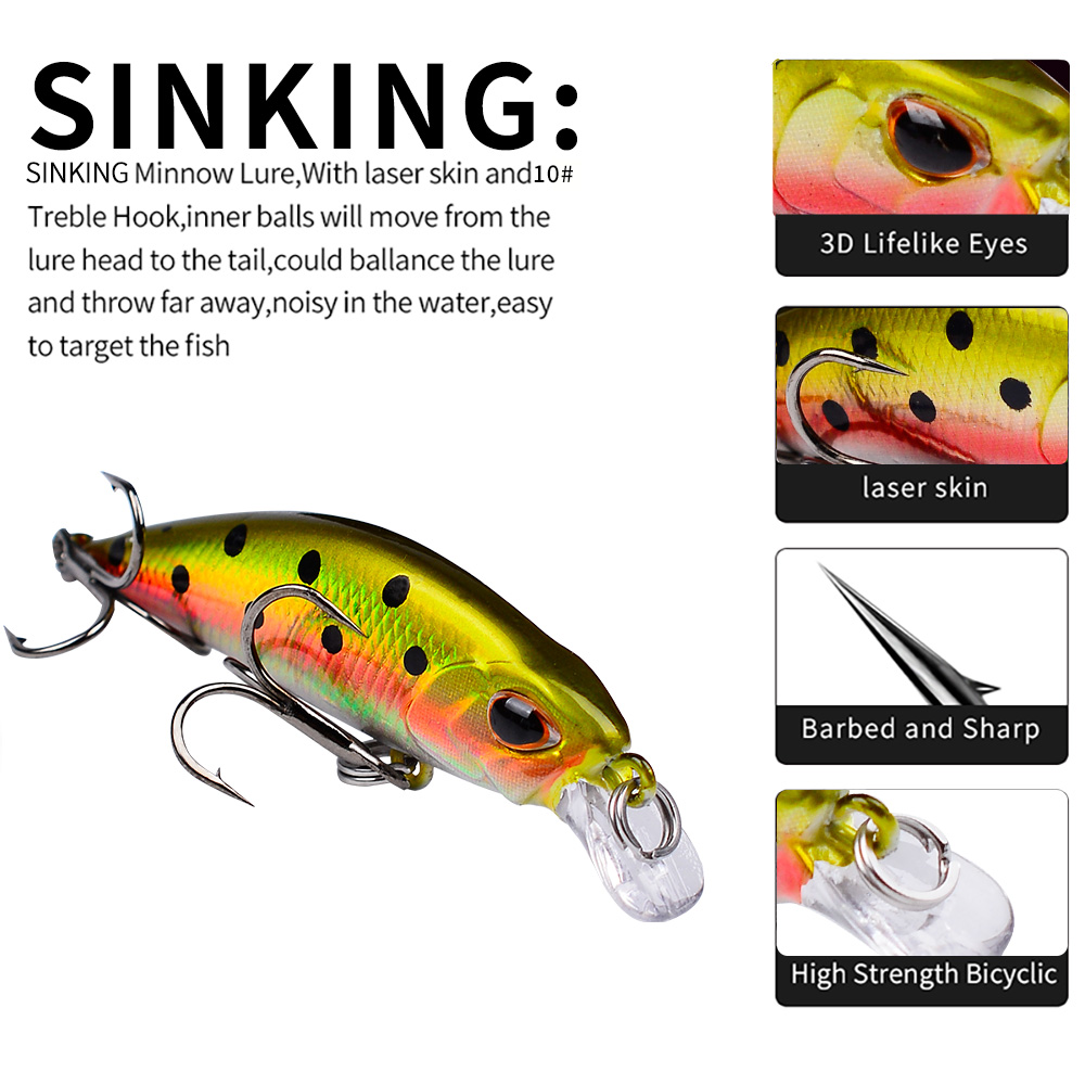 Proberos Mini Sinking Minnow W - Fishing Lure Jerkbait 评论和价格