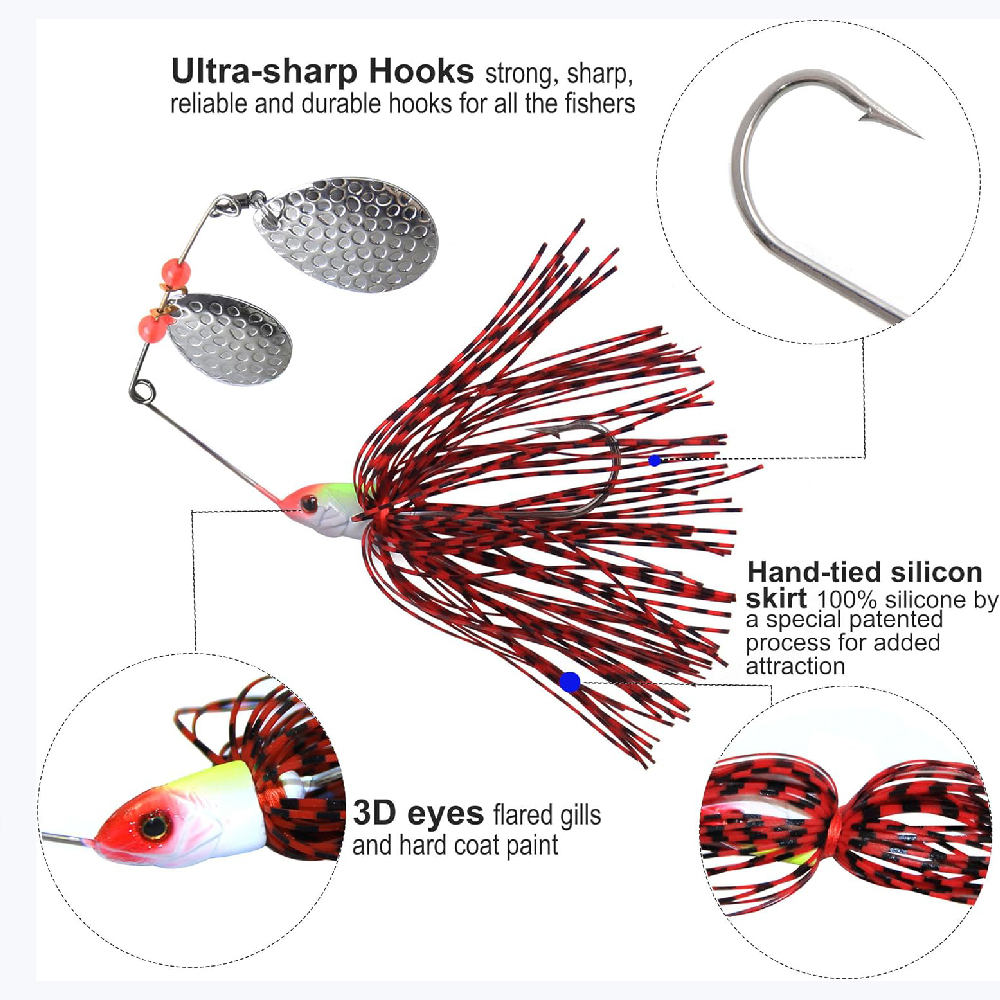 6pcs Spinnerbait Fishing Lures - Fishing Lure Buzzbait 评论和价格